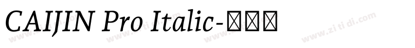 CAIJIN Pro Italic字体转换 CAIJIN Pro Italic字体转换